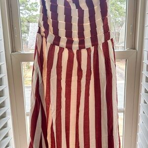 Striped Red and White Women's Skirt